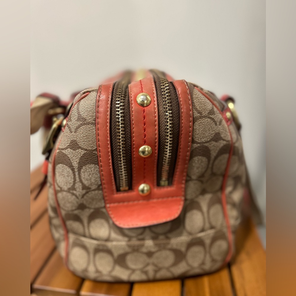 Coach Heritage Stripe XL Zip Satchel K0769-11353 - Picture 6 of 12